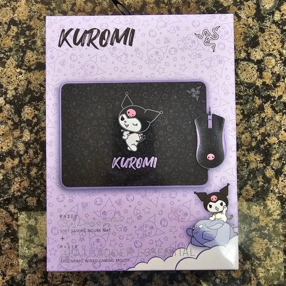 New! Razer DeathAdder Essential Goliathus Gaming Mouse Mat Bundle Kuromi Edition